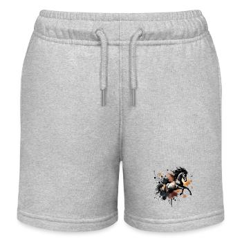 Watercolor horse, horse - Kids Organic Sweat Shorts by Stanley/Stella - heather grey - Front