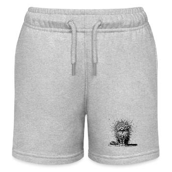 Katze erstaunt, Comic - Kinder Organic Joggingshorts Mini Bolter von Stanley/Stella - Grau meliert - Vorne