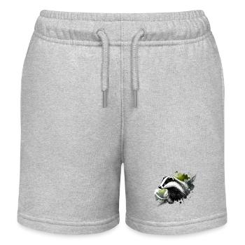 Colorful Watercolor Shaving Brush - Kids Organic Sweat Shorts by Stanley/Stella - heather grey - Front