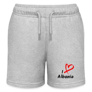 J’aime l’Albanie J’aime l’Albanie Cadeau de cœur - Short de jogging enfant bio Stanley/Stella - gris chiné - Devant