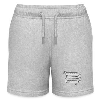 Niedliche lange grau getigerte Katze - Kinder Organic Joggingshorts Mini Bolter von Stanley/Stella - Grau meliert - Vorne