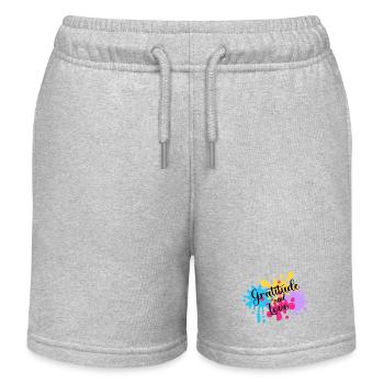 Dankbarkeit und Liebe - Kinder Organic Joggingshorts Mini Bolter von Stanley/Stella - Grau meliert - Vorne