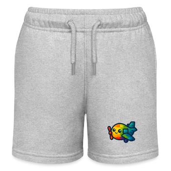 WPAP Polygon Kawaii Stil Baby Spielzeug Flugzeug - Kinder Organic Joggingshorts Mini Bolter von Stanley/Stella - Grau meliert - Vorne