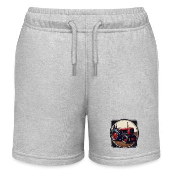 Tractor / Agriculture / Farmer / Field Work - Kids Organic Sweat Shorts by Stanley/Stella - heather grey - Front