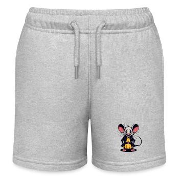 Maus / Tier / niedlich / Haustier / Nagetier - Kinder Organic Joggingshorts Mini Bolter von Stanley/Stella - Grau meliert - Vorne