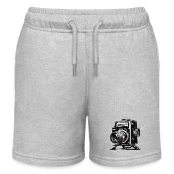 Camera / Photo / Photo / Picture / Recording - Kids Organic Sweat Shorts by Stanley/Stella - heather grey - Front