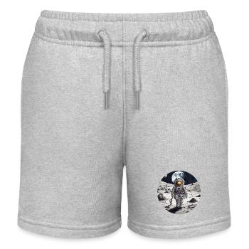 Astronaut / Space / Spaceship / Moon / Space - Kids Organic Sweat Shorts by Stanley/Stella - heather grey - Front