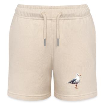 Seagull / Animal / Harbour / Bird / Sea / Water - Kids Organic Sweat Shorts by Stanley/Stella - soft Ecru - Front