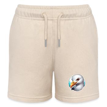 Seagull / Animal / Harbor / Bird / Sea / Water - Kids Organic Sweat Shorts by Stanley/Stella - soft Ecru - Front