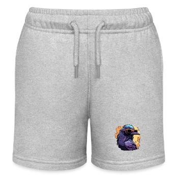 Raven / Bird / Animal / Flying / Feathers / Wings - Kids Organic Sweat Shorts by Stanley/Stella - heather grey - Front