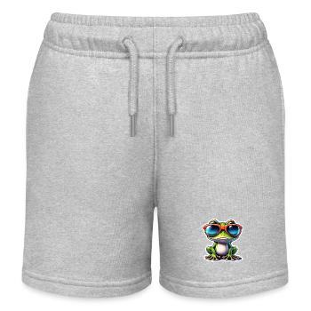 Frog / Animal / Quack / Toad / Pond / Hop - Kids Organic Sweat Shorts by Stanley/Stella - heather grey - Front