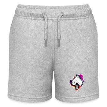 Pik / Spielkarte / Poker / Symbol / schwarz / Skat - Kinder Organic Joggingshorts Mini Bolter von Stanley/Stella - Grau meliert - Vorne