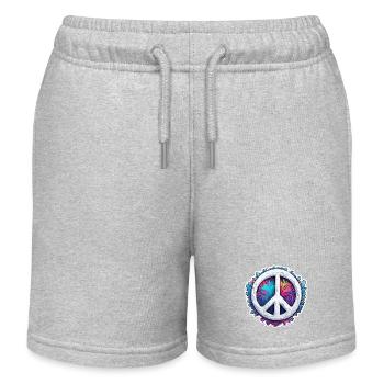 Love Peace and Harmonie / Hippie / Freiheit - Kinder Organic Joggingshorts Mini Bolter von Stanley/Stella - Grau meliert - Vorne