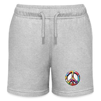 Love Peace and Harmonie / Hippie / Freiheit - Kinder Organic Joggingshorts Mini Bolter von Stanley/Stella - Grau meliert - Vorne