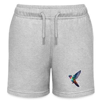Colibri / Oiseau / Animal / Vol / Ailes / Plumes - Short de jogging enfant bio Stanley/Stella - gris chiné - Devant