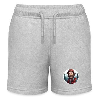 Bûcheron / Homme / Barbe / Forêt / Chemise / Arbre - Short de jogging enfant bio Stanley/Stella - gris chiné - Devant