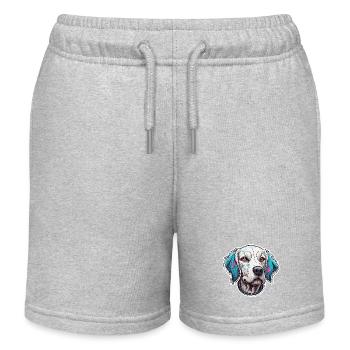 Hund / Tier / Haustier / Pfote / Fellnase / Wauwau - Kinder Organic Joggingshorts Mini Bolter von Stanley/Stella - Grau meliert - Vorne