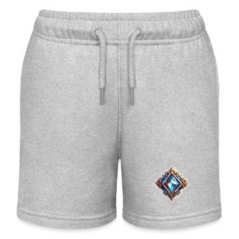Diamond / Crystal / Brilliance / Stone / Precious - Kids Organic Sweat Shorts by Stanley/Stella - heather grey - Front