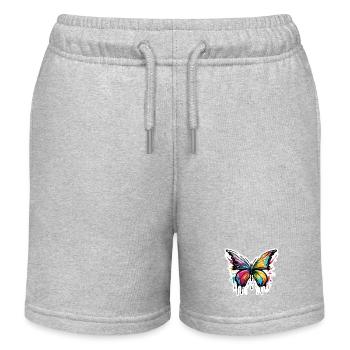 Schmetterling / Tier / Insekt / fliegen / Sommer - Kinder Organic Joggingshorts Mini Bolter von Stanley/Stella - Grau meliert - Vorne