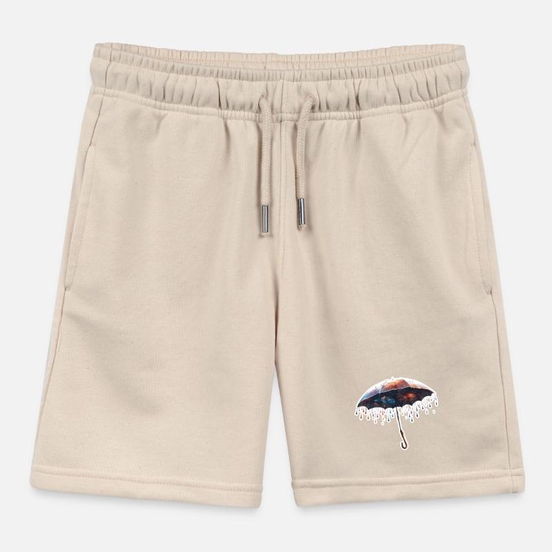 Umbrella / Weather / Precipitation / Raindrops Kids Organic Sweat Shorts by Stanley/Stella