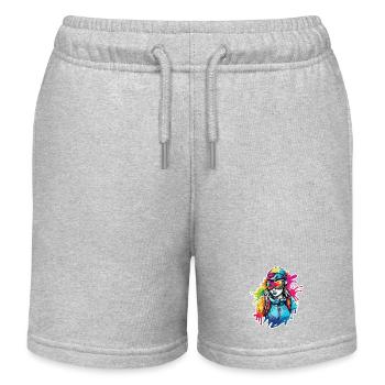 Snowboarder / Wintersport / Piste / Schnee / Alpen - Kinder Organic Joggingshorts Mini Bolter von Stanley/Stella - Grau meliert - Vorne