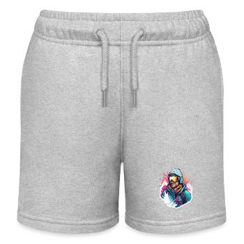 Snowboarder / Wintersport / Piste / Schnee / Alpen - Kinder Organic Joggingshorts Mini Bolter von Stanley/Stella - Grau meliert - Vorne