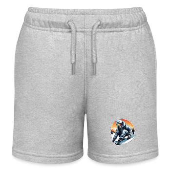 Snowboarder / Wintersport / Piste / Schnee / Alpen - Kinder Organic Joggingshorts Mini Bolter von Stanley/Stella - Grau meliert - Vorne