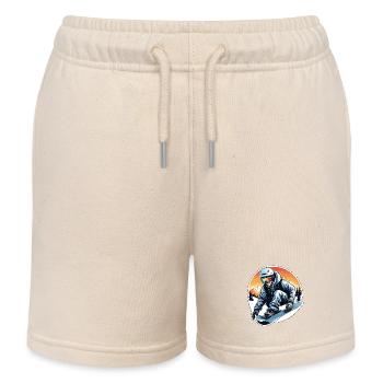 Snowboarder / Sports d’hiver / Piste / Neige / Alpes - Short de jogging enfant bio Stanley/Stella - écru doux - Devant