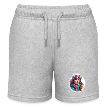 Snowboarder / Wintersport / Piste / Schnee / Alpen - Kinder Organic Joggingshorts Mini Bolter von Stanley/Stella - Grau meliert - Vorne