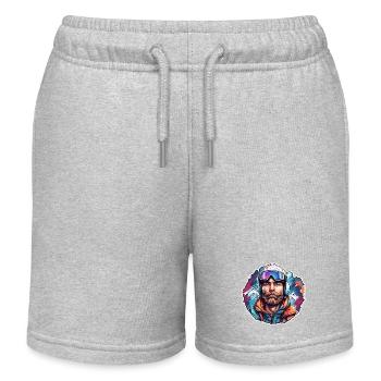 Snowboarder / Wintersport / Piste / Schnee / Alpen - Kinder Organic Joggingshorts Mini Bolter von Stanley/Stella - Grau meliert - Vorne