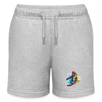 Snowboarder / Wintersport / Piste / Schnee / Alpen - Kinder Organic Joggingshorts Mini Bolter von Stanley/Stella - Grau meliert - Vorne