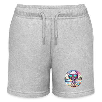 Alien / Außerirdisch / Ovni / Zone 51 / Tout / Mars - Short de jogging enfant bio Stanley/Stella - gris chiné - Devant