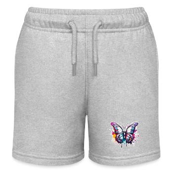 Butterfly / Animal / Insect / Flying / Summer - Kids Organic Sweat Shorts by Stanley/Stella - heather grey - Front