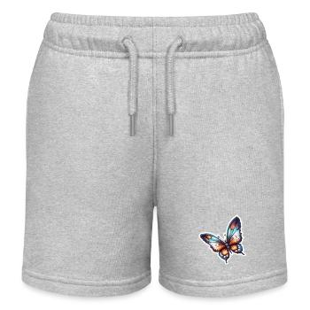 Butterfly / Animal / Insect / Flying / Summer - Kids Organic Sweat Shorts by Stanley/Stella - heather grey - Front