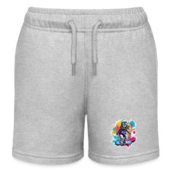 Snowboarder / Wintersport / Piste / Schnee / Alpen - Kinder Organic Joggingshorts Mini Bolter von Stanley/Stella - Grau meliert - Vorne