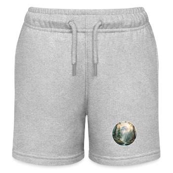 Forêt / Nature sauvage / Nature / Arbres / Vert / Idylle - Short de jogging enfant bio Stanley/Stella - gris chiné - Devant