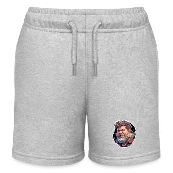 Type / Guy / Man / Male / Beard / Portrait - Kids Organic Sweat Shorts by Stanley/Stella - heather grey - Front