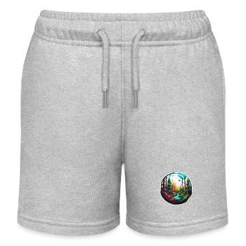 Forêt / Nature sauvage / Nature / Arbres / Vert / Idylle - Short de jogging enfant bio Stanley/Stella - gris chiné - Devant