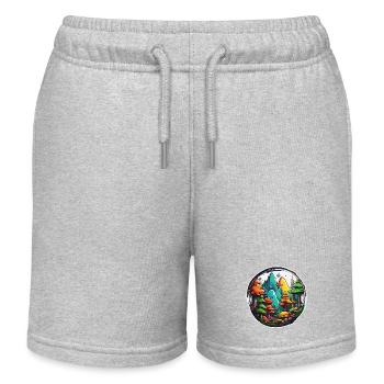 Forêt / Nature sauvage / Nature / Arbres / Vert / Idylle - Short de jogging enfant bio Stanley/Stella - gris chiné - Devant