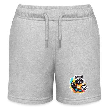Fußball Waschbär / Tier / Fußball / Tor / Sport - Kinder Organic Joggingshorts Mini Bolter von Stanley/Stella - Grau meliert - Vorne