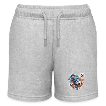 Footballer / Soccer / Pitch / Team - Kids Organic Sweat Shorts by Stanley/Stella - heather grey - Front