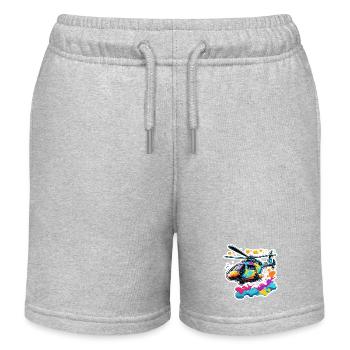 Helikopter / Hubschrauber / fliegen / Luftfahrt - Kinder Organic Joggingshorts Mini Bolter von Stanley/Stella - Grau meliert - Vorne