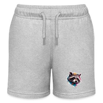 Raccoon / Animal / Zoo / Wild / Cute / Predator - Kids Organic Sweat Shorts by Stanley/Stella - heather grey - Front