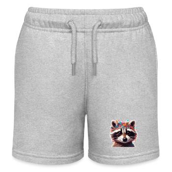 Raccoon / Animal / Zoo / Wild / Cute / Predator - Kids Organic Sweat Shorts by Stanley/Stella - heather grey - Front
