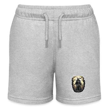 Fledermaus / Vampir / Dracula / Tier / Halloween - Kinder Organic Joggingshorts Mini Bolter von Stanley/Stella - Grau meliert - Vorne
