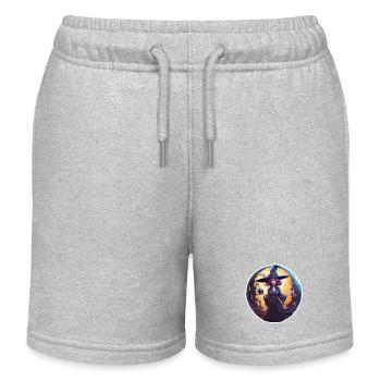 Sorcière / Magie / Rituel de sorcière / Conte de fées / Sort - Short de jogging enfant bio Stanley/Stella - gris chiné - Devant