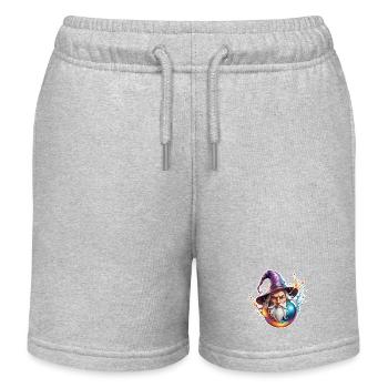 Zauberer / Magie / Magier / Zauberstab / Mystisch - Kinder Organic Joggingshorts Mini Bolter von Stanley/Stella - Grau meliert - Vorne