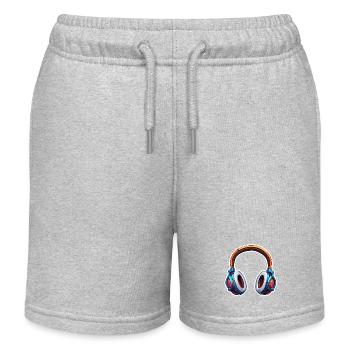 Headphones / Audio / Music / Sound / Studio / Cool - Kids Organic Sweat Shorts by Stanley/Stella - heather grey - Front