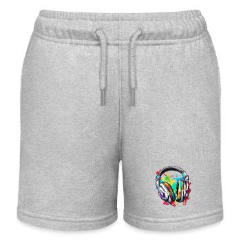 Headphones / Audio / Music / Sound / Studio / Cool - Kids Organic Sweat Shorts by Stanley/Stella - heather grey - Front
