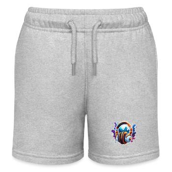 Kopfhörer / Audio / Musik / Klang / Studio / cool - Kinder Organic Joggingshorts Mini Bolter von Stanley/Stella - Grau meliert - Vorne